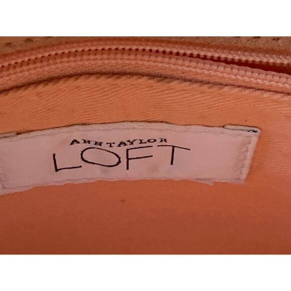Ann Taylor LOFT Purse Blush Suede With Bamboo Handles - Picture 3 of 9